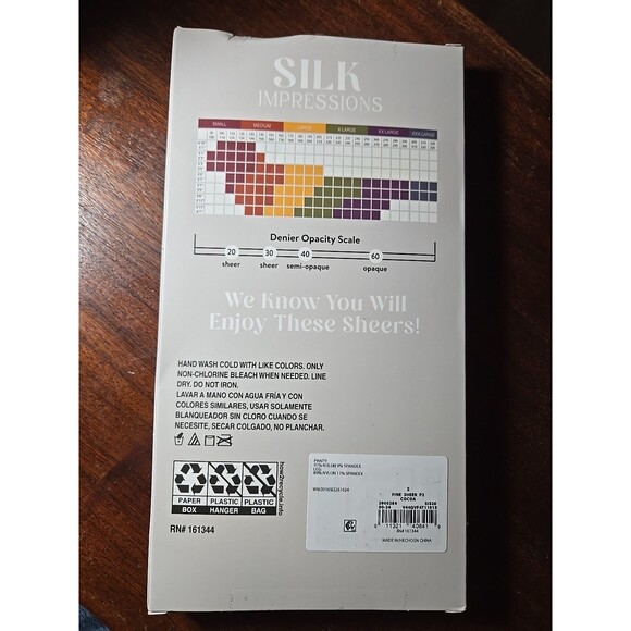 Silk Impressions Pantyhose 2 Pack Small Cocoa 15 Denier Ultra Fine Sheer - Picture 2 of 2